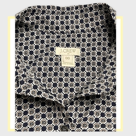 J CREW Collared Print Pattern Sack Dress Size 00 - Picture 6 of 6